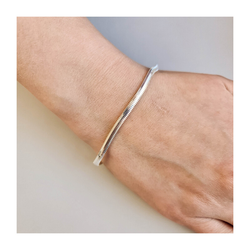 Bransoleta srebrna snake płaski  BC 1487-330 FLAT próba 925