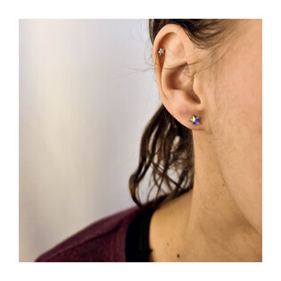 Kolczyki srebrne SPARK z kryształem Swarovski  Astral CQ K28165AB próba 925