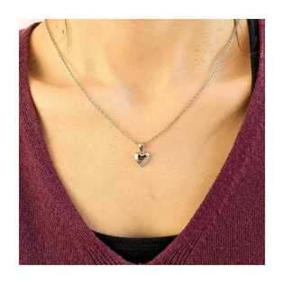 Serduszko srebrne z cyrkoniami po skosie  OL GRP028 próba 925