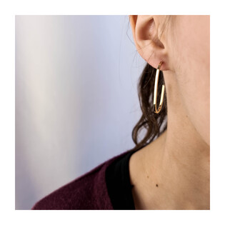 Kolczyki złote półkółka kwadratowe/sztyft 74U265-SRK227-Y próba 585