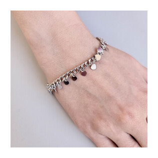 Bransoleta srebrna wiszące serca/pancer PW 323 próba 925