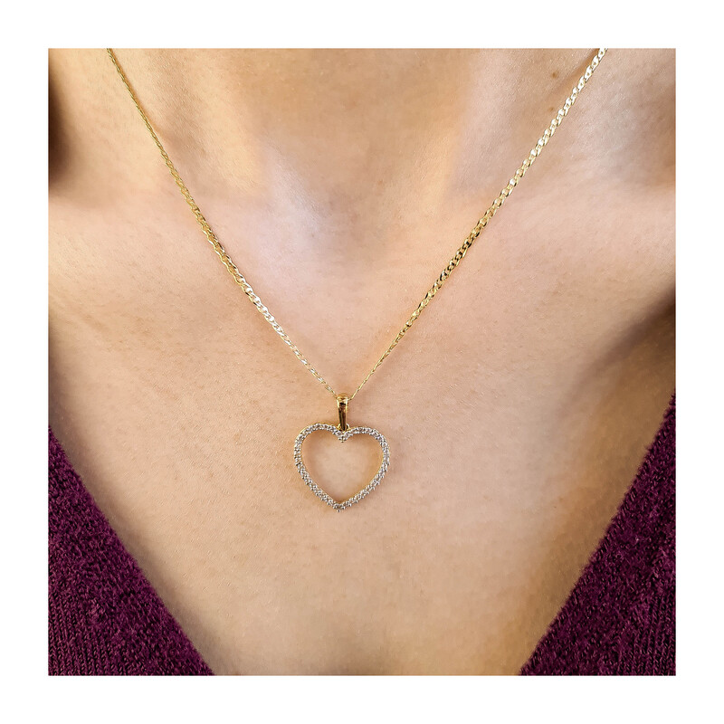 Serduszko złote ramka z cyrkoniami NB W183 próba 585