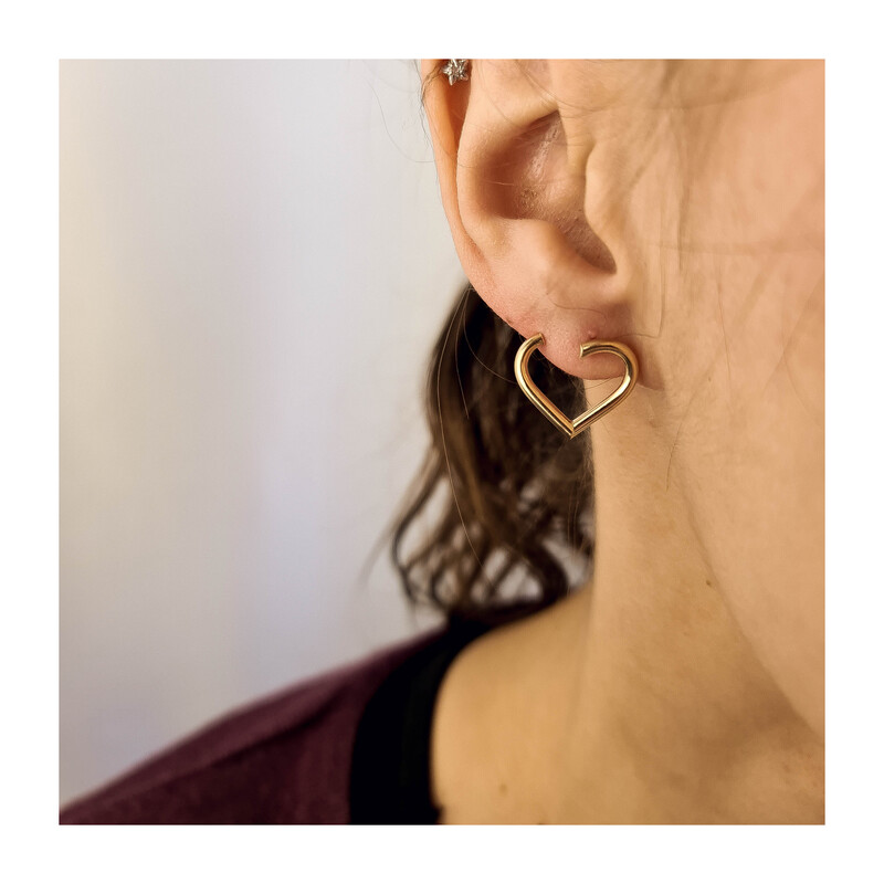 Kolczyki złote serce rurka otwarte/sztyft AR X3TE13809 próba 375