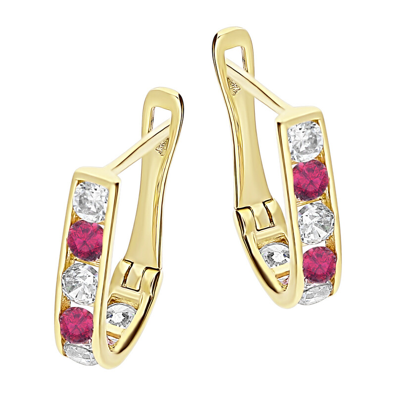 Kolczyki złote przecinki z cyrkoniami MZ T5-A45 próba 375