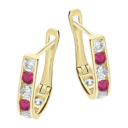 Kolczyki złote dla dziewczynki przecinki z cyrkoniami próba 375