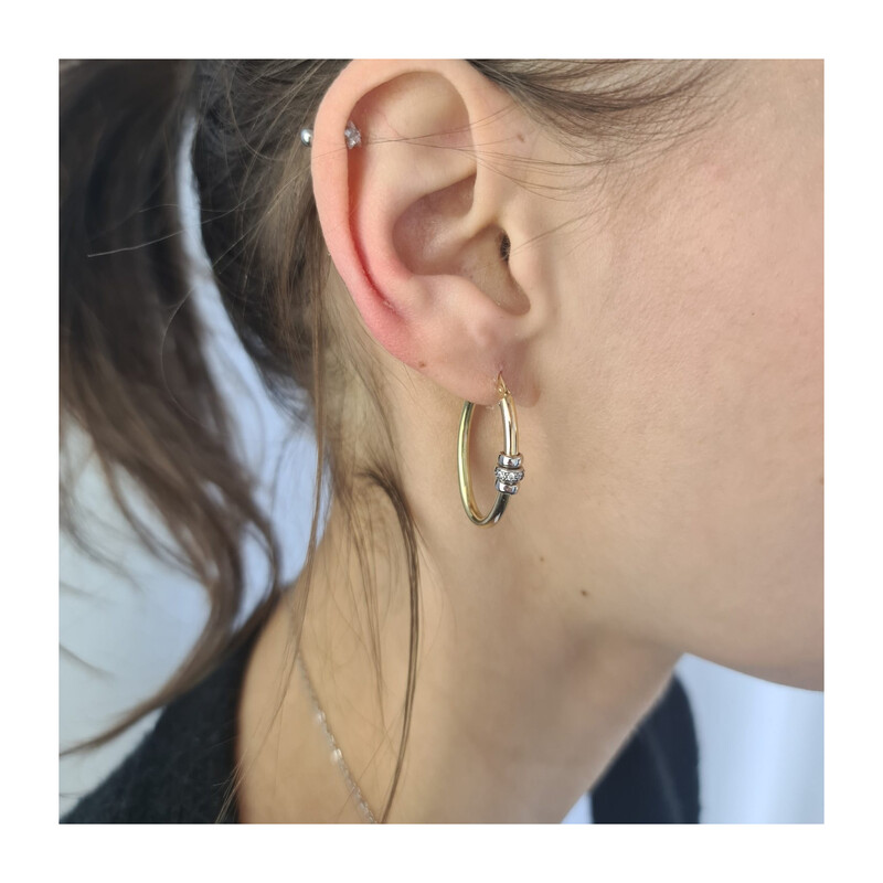 Kolczyki złote owalne kółko z krążkami/ang.zap. AR CTE200961-YW-FCZ próba 585