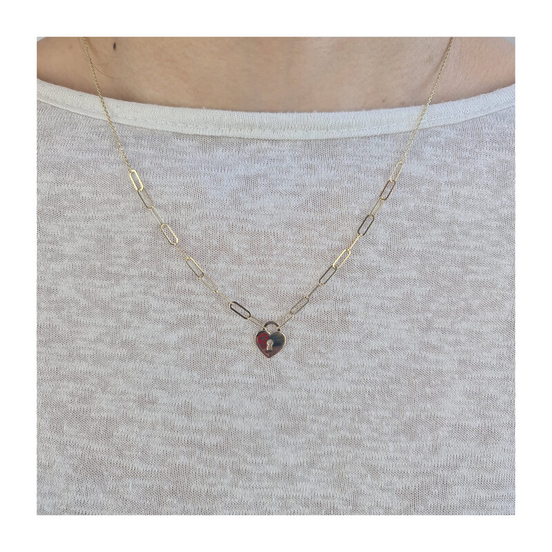 Naszyjnik złoty serce z kłódką/rolo long i rolo  AR VX6FOR6N7058-II-LZM-LP próba 375