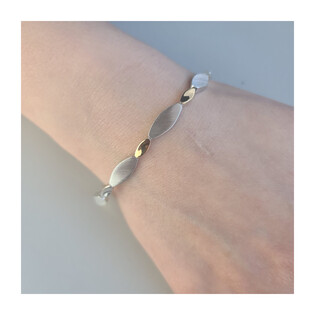 Bransoleta srebrna matowe i pozłacane owale OL RTB338 GOLD próba 925