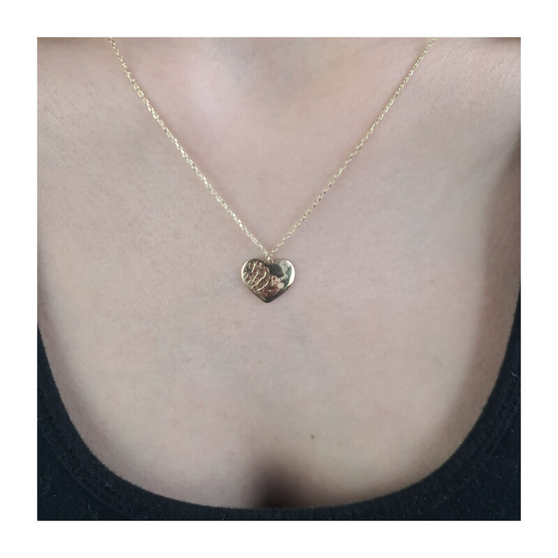 Naszyjnik złoty serce z ażurowym wzorem i napisem Forever/rolo AR VX5FOR6N6955-DC-LS próba 375