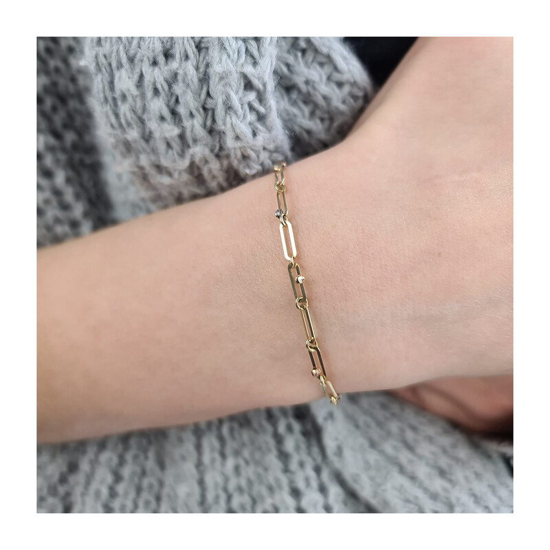 Bransoleta złota rolo long i kulki w trzech kolorach  AR X3JB201339-TC-DC próba 585