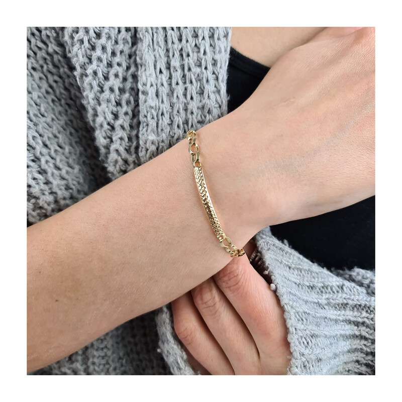 Bransoleta złota grawerowane rurki i owale AR X3RLB2624-DC próba 585