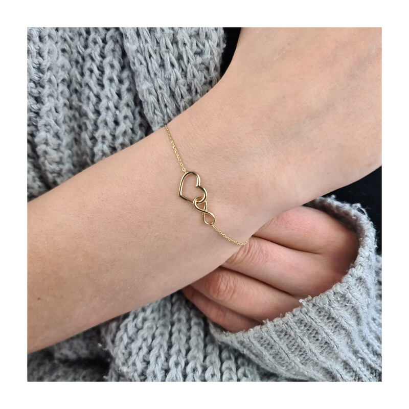 Bransoleta złota klanówka serce i infinity/rolo AR X4FOR6B1259 próba 585