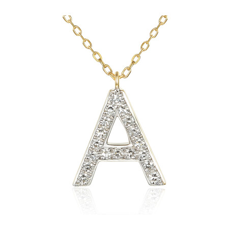 Naszyjnik złoty literka A z diamentami/anker AW 09108 Y-A próba 585