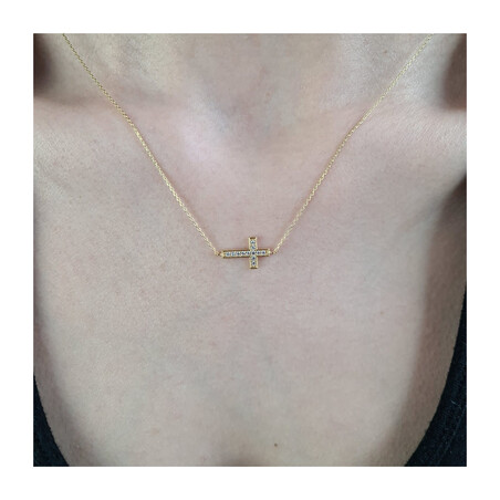 Naszyjnik złoty krzyżyk z cyrkoniami/rolo DJ 0006 próba 375