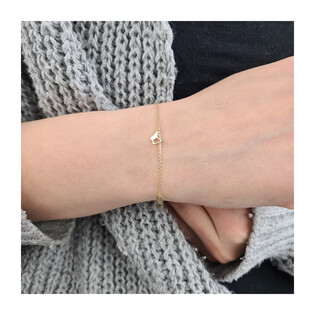 Bransoleta złota wisząca gwiazdka,koniczynka,kółko i motyl MZ T23-B-PAN-23 próba 585