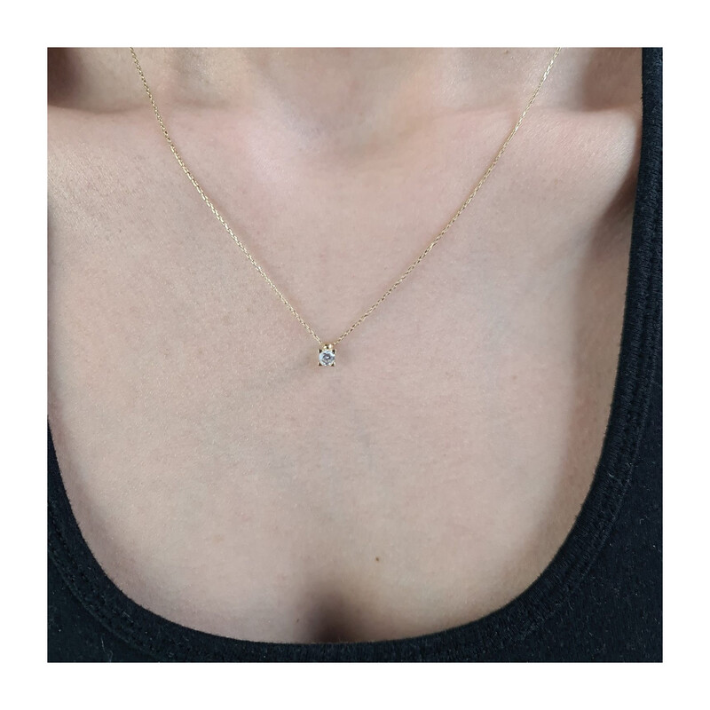 Naszyjnik złoty z pojedynczą cyrkonią 3,5 mm/rolo MZ T23-PN-2001-CZ-3,50mm próba 585