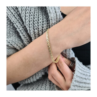 Bransoleta złota składak blaszki jodełka S3 PB-272 próba 375