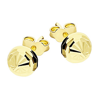 Kolczyki półkulki grawerowane 6mm  MZ T6-E22-6mm-Half próba 375