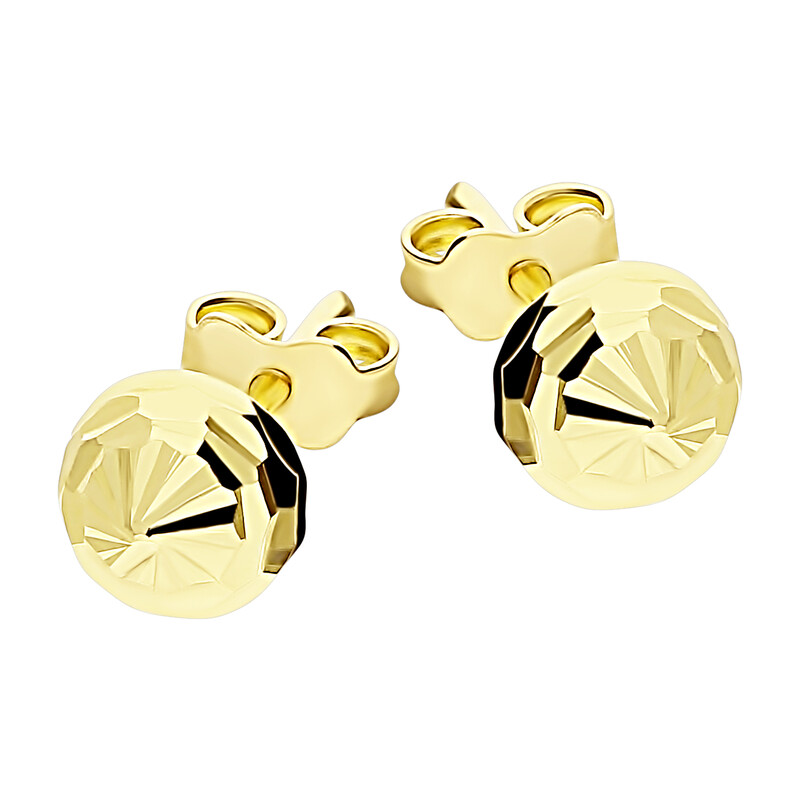 Kolczyki półkulki grawerowane 6mm  MZ T6-E22-6mm-Half próba 375