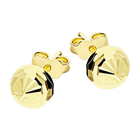 Kolczyki półkulki grawerowane 6mm  MZ T6-E22-6mm-Half próba 375