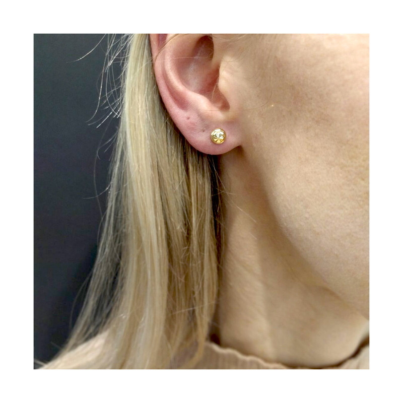 Kolczyki półkulki grawerowane 6mm  MZ T6-E22-6mm-Half próba 375