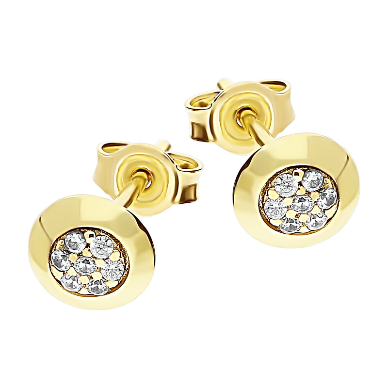 Kolczyki kółko z cyrkonią w środku MZ T42-E-11-LZ-CZ próba 375