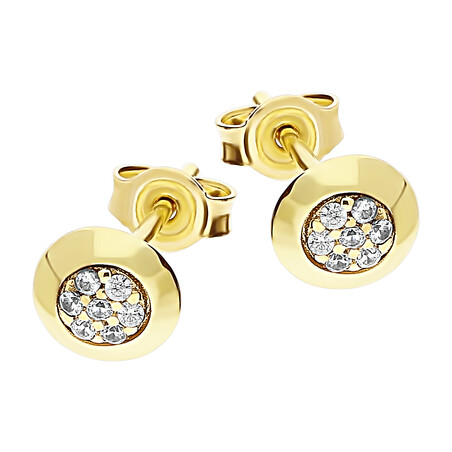 Kolczyki kółko z cyrkonią w środku MZ T42-E-11-LZ-CZ próba 375