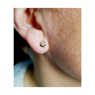 Kolczyki kółko z cyrkonią w środku MZ T42-E-11-LZ-CZ próba 375