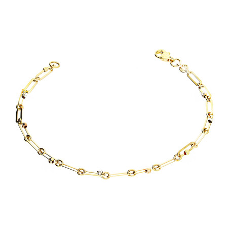 Bransoleta złota rolo long i kulki w trzech kolorach  AR X3JB201339-TC-DC próba 585