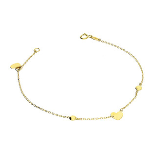 Bransoleta złota gładkie serca i kulki/rolo AR VX5FOR6B4582 próba 375