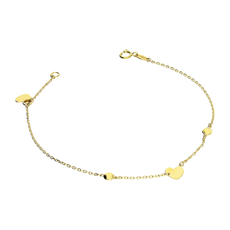 Bransoleta złota gładkie serca i kulki/rolo AR VX5FOR6B4582 próba 375