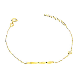 Bransoleta pozłacana skręcana pałka i cyrkonia/anker PW NEW 239 GOLD próba 925
