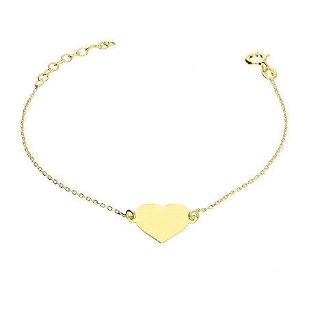Bransoleta pozłacana serce gładkie/anker PW407 GOLD próba 925