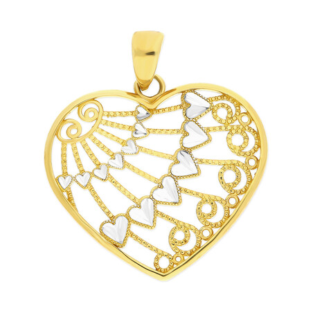 Serduszko złote ażurowe w dwóch kolorach  AR XXKP210103-YW-DC próba 333