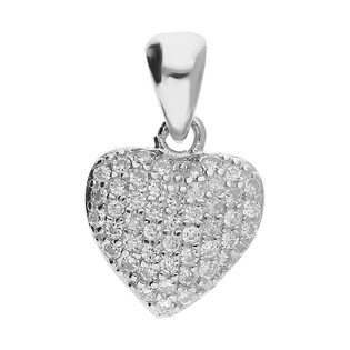 Serduszko srebrne z białymi cyrkoniami HS142 próba 925