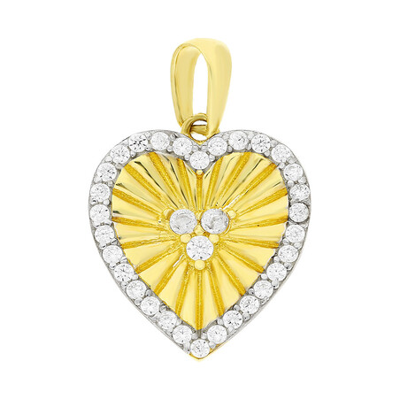 Serduszko złote z cyrkoniami i promieniami MZ T23-P-1411-YW-CZ próba 585
