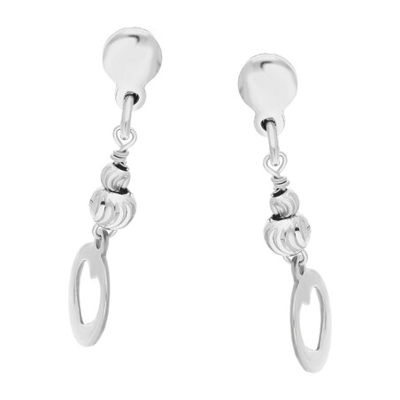 Kolczyki srebrne serce wycięte w kole i kulki/sztyft TA ORT7504 próba 925