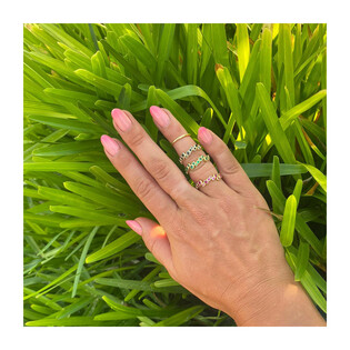 Pierścionek srebrny pozłacany z różowymi cyrkoniami JA705 GOLD c.różowy