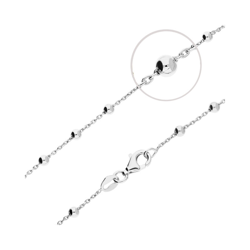 Łańcuszek srebrny fantazja anker z kulkami bead NI CAF-FOR 035F ROD próba 925