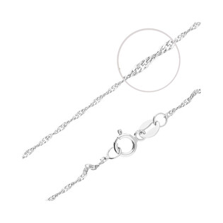 Łańcuszek z białego złota o splocie singapur  OS SING 024 b.złoto próba 585