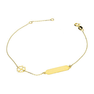 Bransoleta złota gładka blaszka i koniczyna/rolo MZ T23-B-PAN-40 próba 585