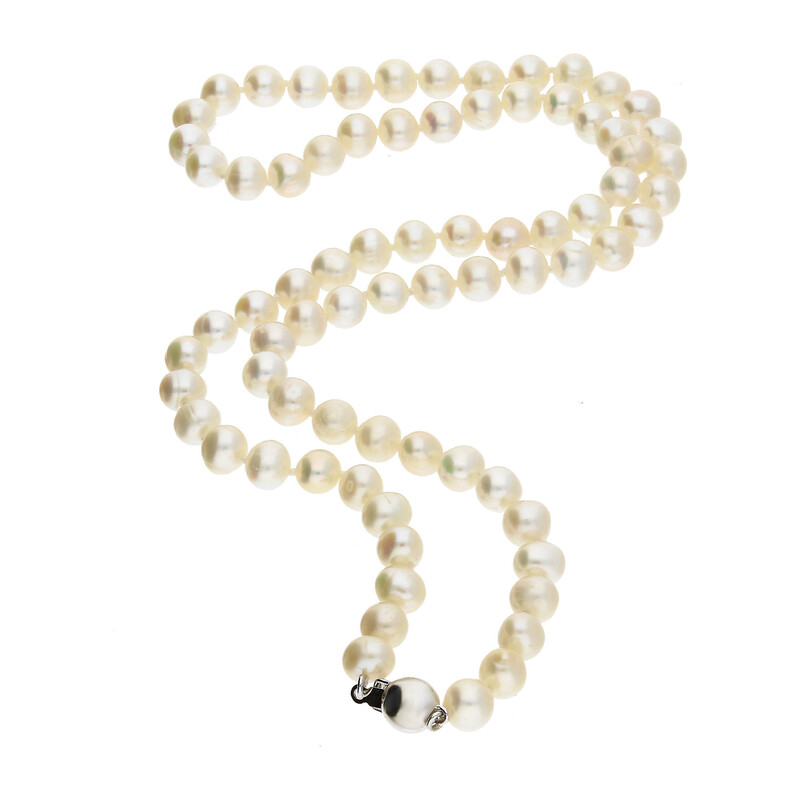 Naszyjnik srebrny białe perły hodowane 6-7 mm AG AX P-BZII 6-7B-SVK11 próba 925