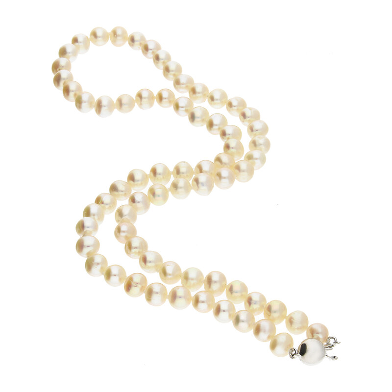 Naszyjnik srebrny z perłami hodowanymi 6-7 mm AG AX C-BZII 6-7B-SVK11 próba 925