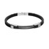Bransoleta męska skręcana linka w czarnej blaszce na kauczuku TB2722