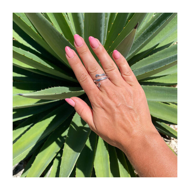 Pierścionek srebrny gałązka zaplatana JA989 ROD próba 925