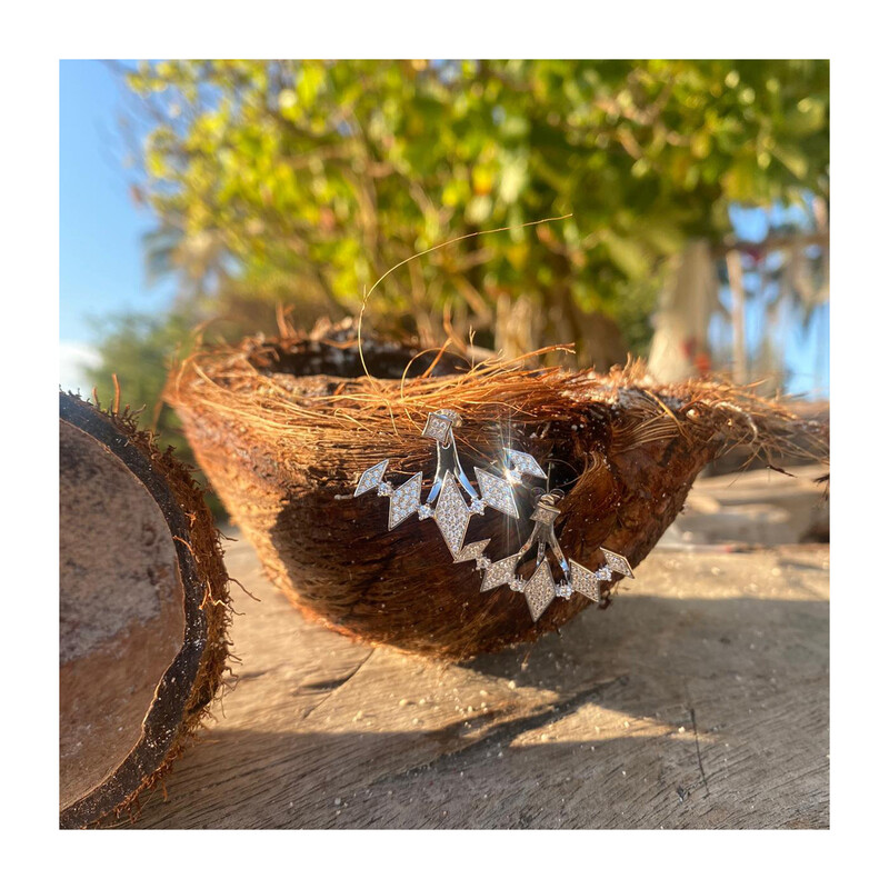 Kolczyki RIANA romby cyr x5+cyr 4ł x4 JA991 próba 925