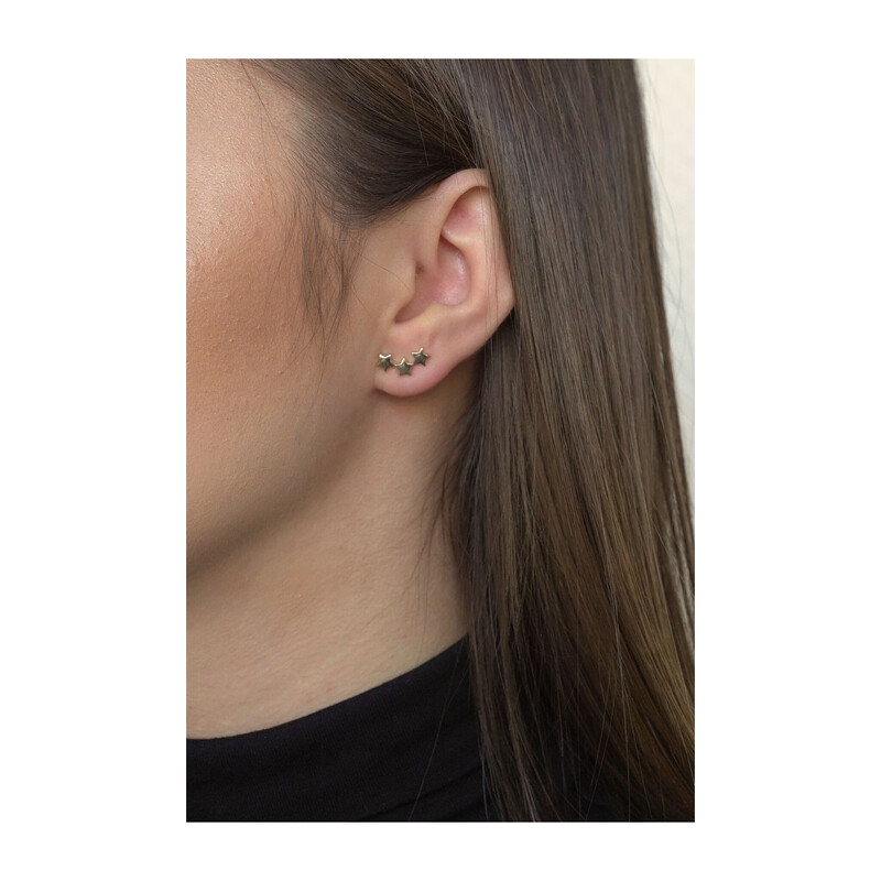 Kolczyki gwiazdki x3 w łuku/sztyft AR XXE13124 próba 585