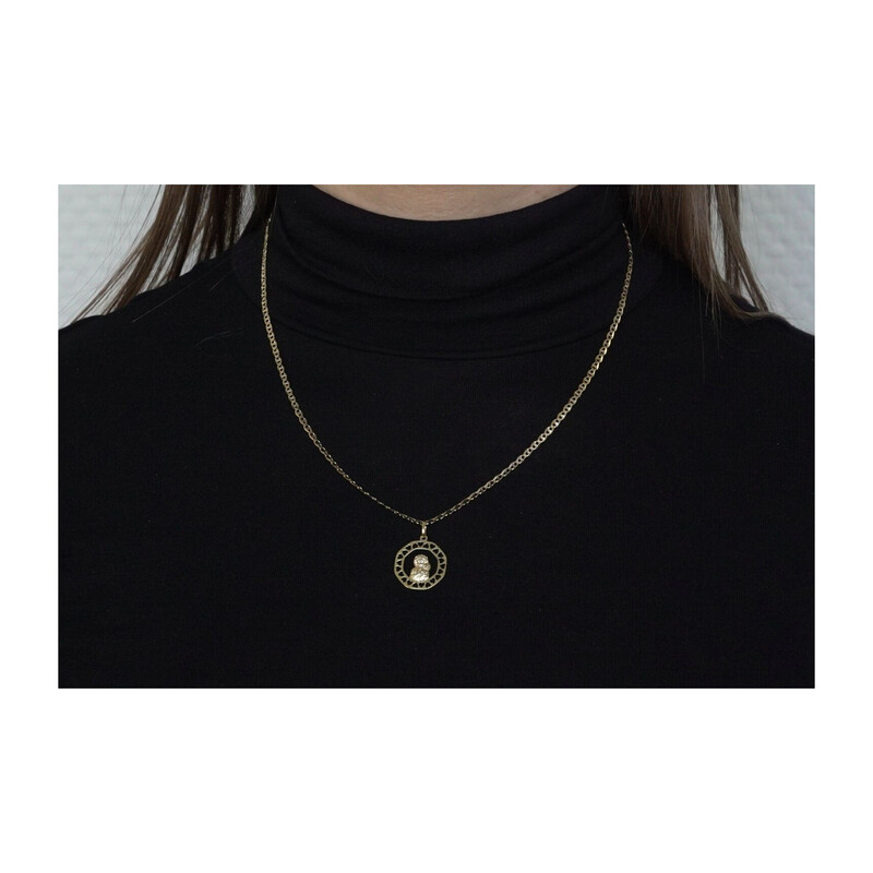 Medalik Częstochowska koło obłe z ażurowymi sercami KM663 próba 585