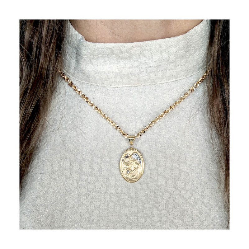 Medalik Św.Rodzina owal mat+dis LP 27U23-DP0002-YW-DC próba 375