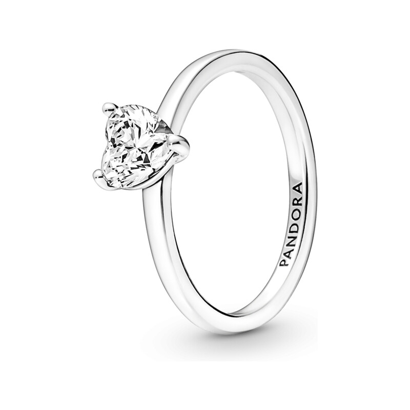 Pierścionek z lśniącym sercem solitaire Pandora PE 191165C01 próba 925